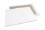 Kuvert med kartong på baksidan - 450 x 600 mm, 120 gram vit kraft fram, 700 gram grå duplex baksida, inget lim / ingen remsa | Kuvertland.se