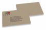 Bruna kuvert i återvunnet papper - tryckt exempel