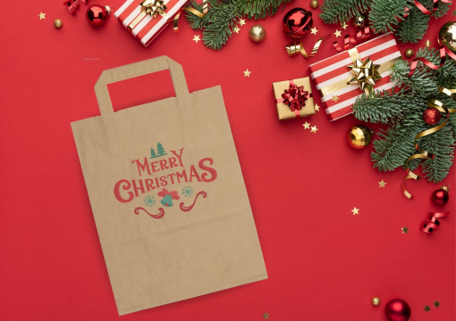 Papperspåsar med platta handtag | Kuvertland.se