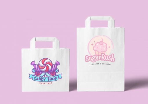 Papperspåsar med platta handtag | Kuvertland.se