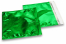 Färgade metalliska foliekuvert gröna holografiska - 220 x 220 mm | Kuvertland.se