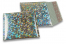 Eko bubbelpåsar i metalliska färger - silverfärgad holografisk 165 x 165 mm | Kuvertland.se