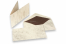 Marmorerade kuvert (96 x 181 mm) och kort (90 x 173 mm) - Marmorerade brun, fodrad insida brun | Kuvertland.se