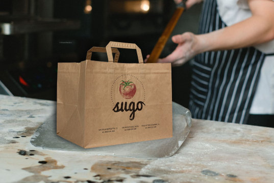 Papperspåsar med platta handtag | Kuvertland.se