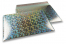 Eko bubbelpåsar i metalliska färger - silverfärgad holografisk 320 x 425 mm | Kuvertland.se