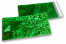 Färgade metalliska foliekuvert gröna holografiska - 114 x 229 mm | Kuvertland.se