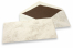 Marmorerade kuvert - 110 x 220 mm, marmorerad brun, fodrad insida brun | Kuvertland.se
