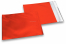 Röda färgade foliekuvert i matt metall - 165 x 165 mm | Kuvertland.se