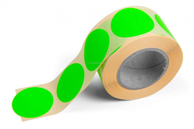 Runda färgade etiketter - gGröna