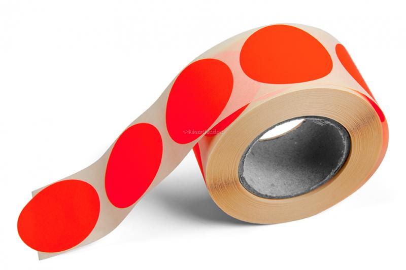 Runda färgade etiketter - Röda