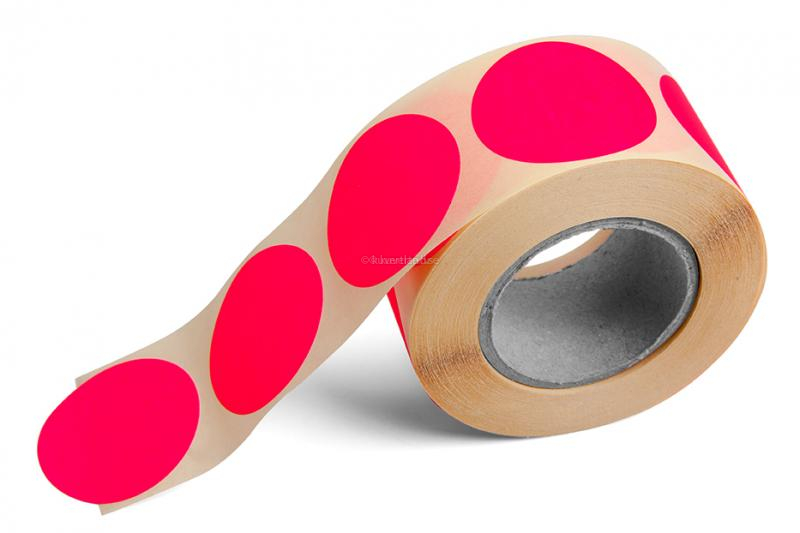 Runda färgade etiketter - Rosa