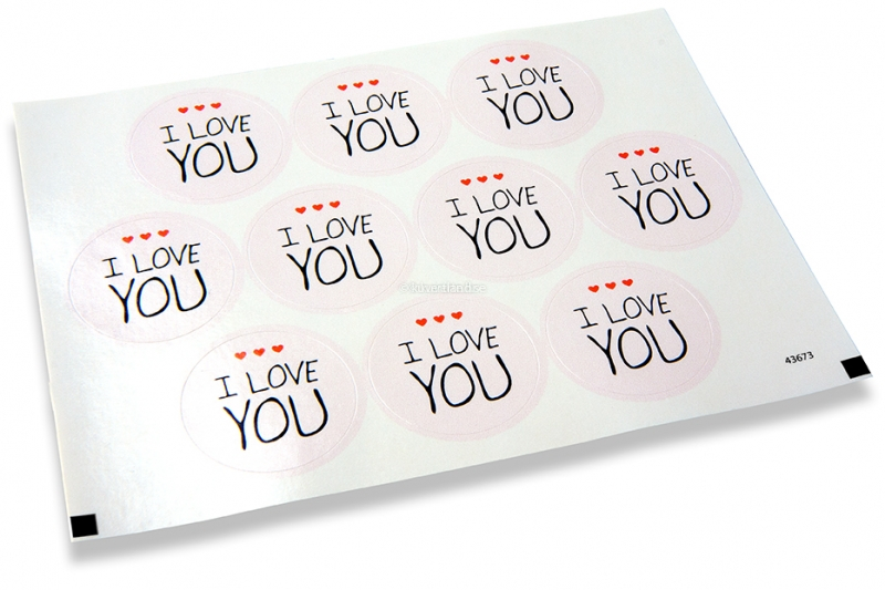 Klistermärken till kuvert kärlek - I love you