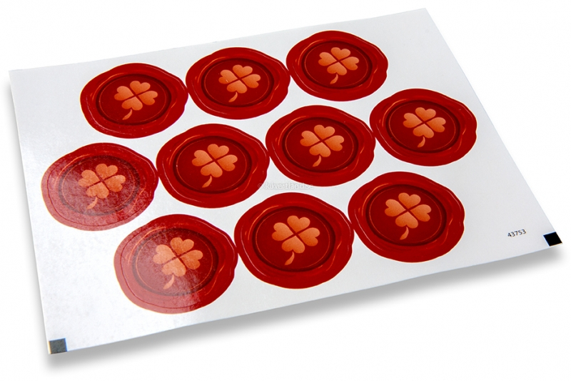 Klistermärken till kuvert party - fyrklöver