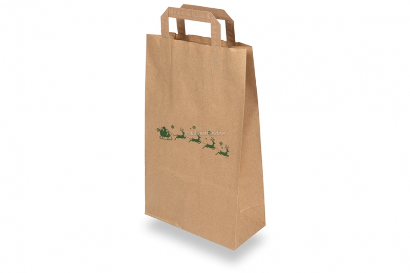 Julpåsar i papper brun - Släde grön