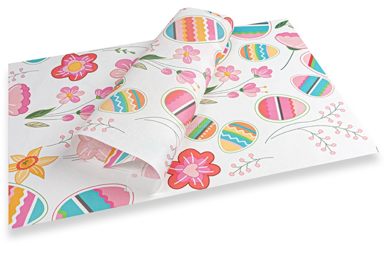 Silkespapper med påskmotiv - färgstarka färger