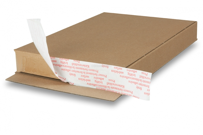 Brevpack med självhäftande stängning på kortsidan - brun