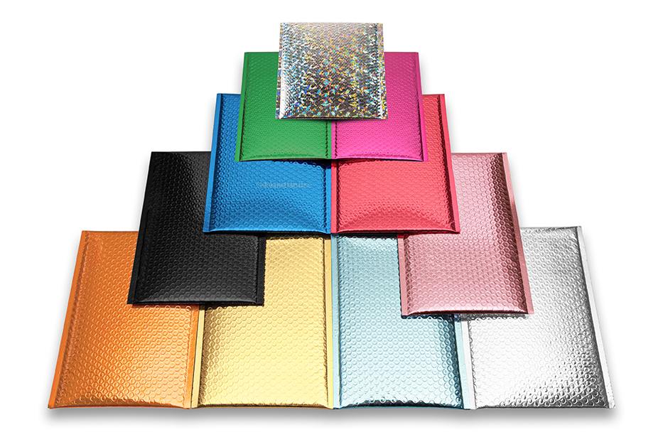 Eko bubbelpåsar i metalliska färger 