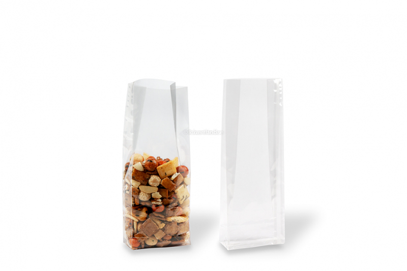 Cellofanpåse med botten - 75 x 210 x 50 mm, 500 ml