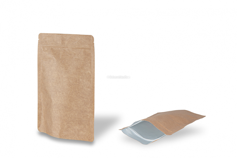 Zippåsar av brunt kraftpapper - 160 x 270 x 80 mm, 750 ml