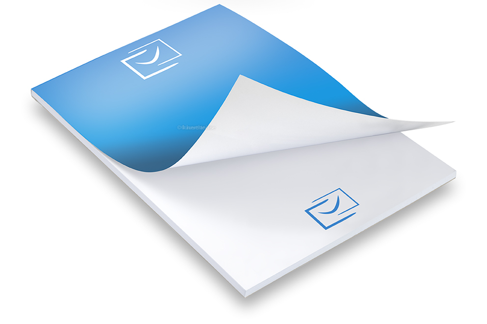 Tryckta anteckningsblock - 210 x 297 mm, omslag med glansigt laminat