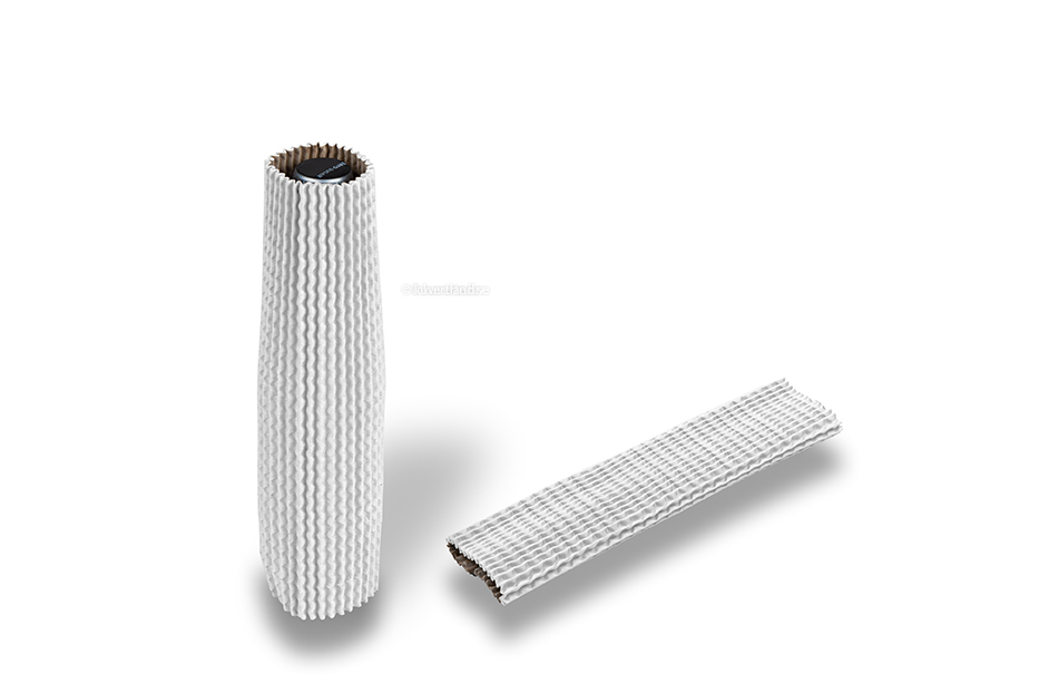 Flaskskydd i wellpapp hög vit - 23 cm hög: för en diameter på 3,5 cm till 5,5 cm