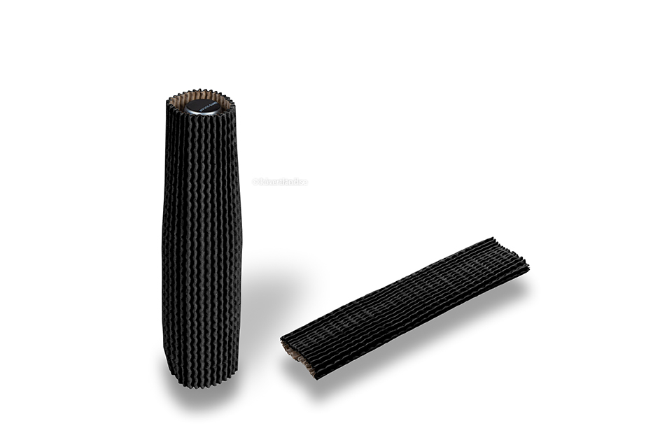 Flaskskydd i wellpapp svart - 23 cm hög: för en diameter på 3,5 cm till 5,5 cm