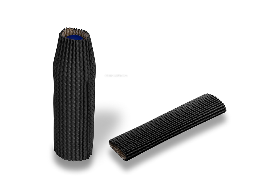 Flaskskydd i wellpapp svart - 24 cm hög: för en diameter på 5 cm till 7 cm