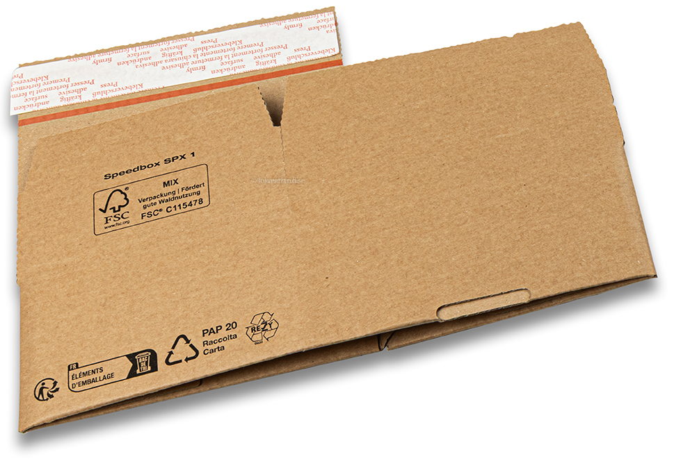 Kartong med snabbotten - brun, 160 x 130 x 70 mm - SPX1