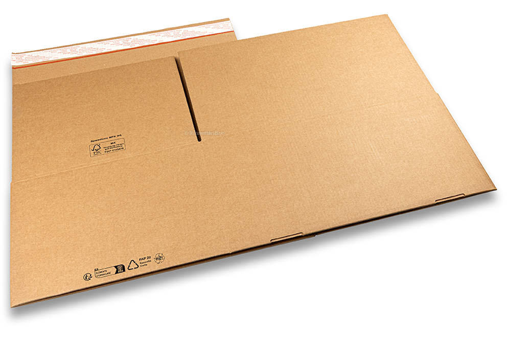 Kartong med snabbotten - brun, 430 x 300 x 200 mm - SPX25