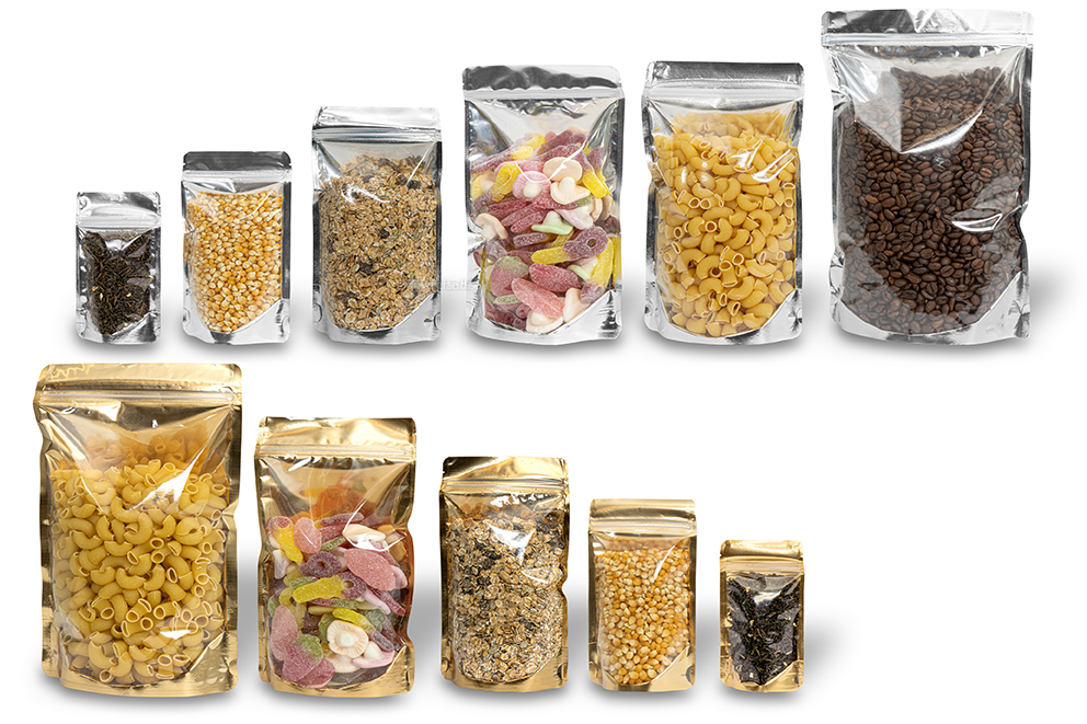 Ståpåsar metalliska transparenta - guldfärgad metallisk och silverfärgad metallisk