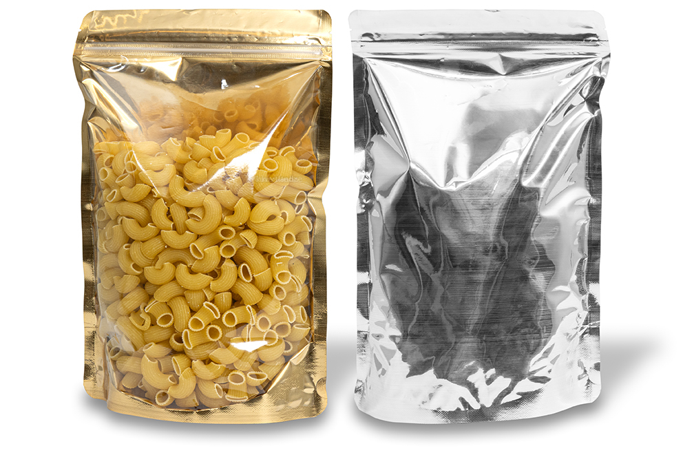 Ståpåsar metalliska transparenta - guldfärgad metallisk, 200 x 300 x 100 mm - 1800 ml