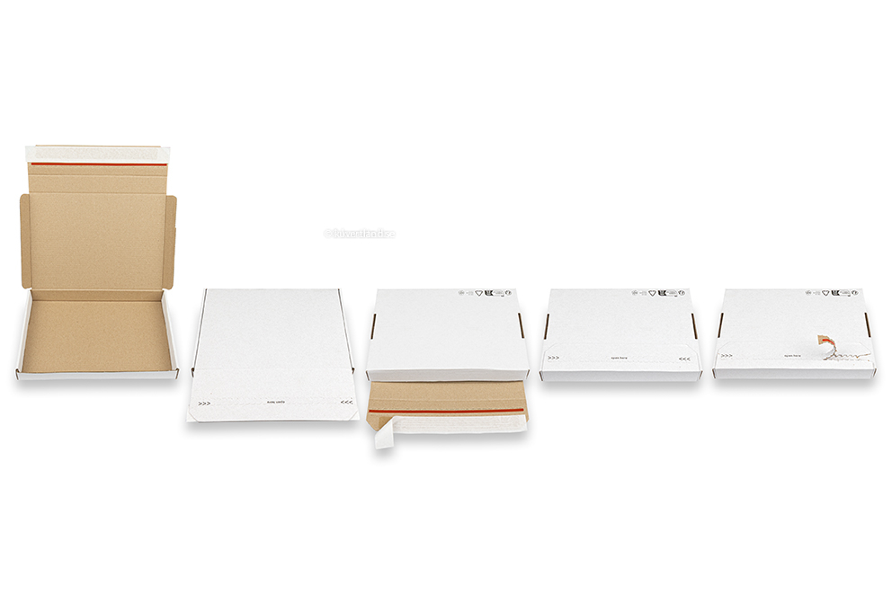 Brevpack med topplock och förseglingsremsa